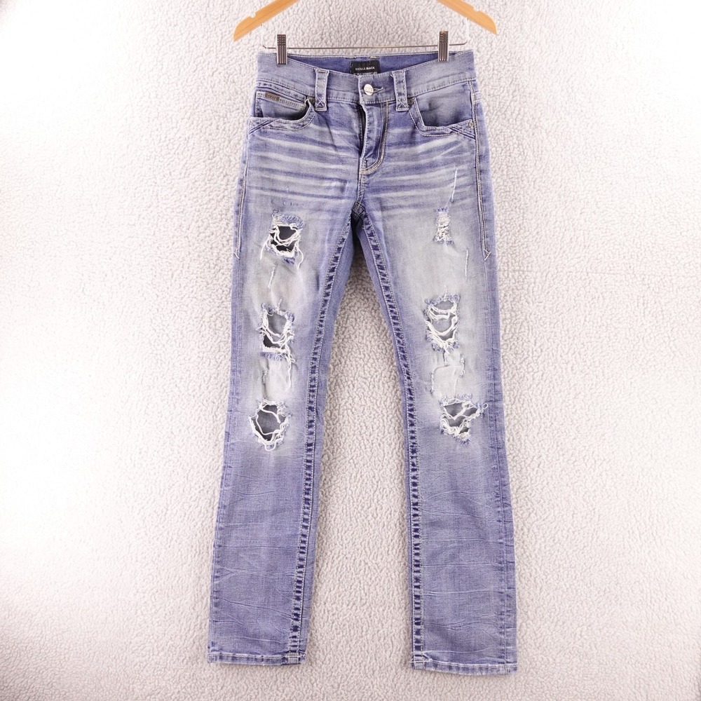 Buckle Black Fit No 3 Straight Leg Distressed Jeans Mens‎ 29x34 Light Wash Blue